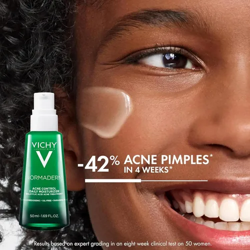 Vista 5 de VICHY Normaderm Daily Acné Face Wash, limpiador facial de ácido salicílico para piel grasa y propensa al acné, limpiador de acné que limpia