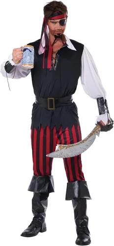Vista 3 de Pirate Costume for Men Adult Halloween and Cosplay Set