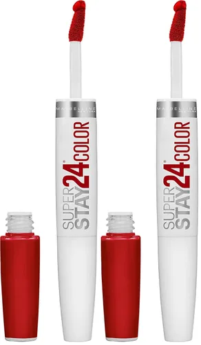 Vista 53 de Maybelline Super Stay 24, lápiz labial líquido de maquillaje de 2 pasos, color altamente pigmentado de larga duración con bálsamo hidratante, Merlot