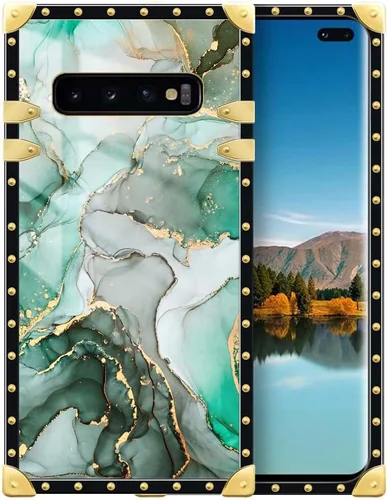 Vista 53 de Funda compatible con Samsung Galaxy S10 4G, TPU suave de lujo y parte trasera de policarbonato duro para niñas y mujeres, funda protectora a prueba