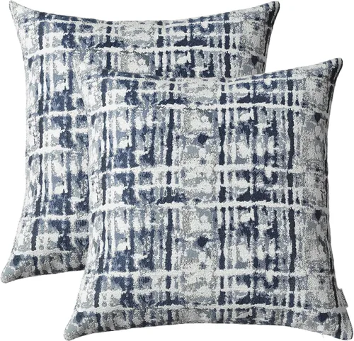 Vista 7 de Fundas de Cojines Decorativos de Jacquard para Sofá, Juego de 2, 18x18 Pulgadas, Marrón