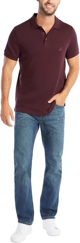Vista 2 de Nautica Polo de algodón suave liso de manga corta para hombre