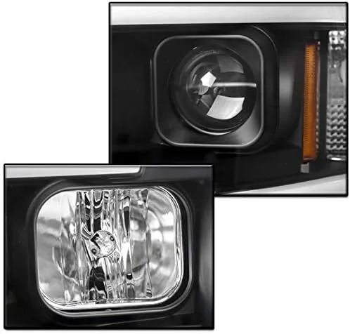 Vista 3 de Para Dodge Ram 1500/2003-2005 2500/3500 LED DRL 2002-2005 Faros delanteros de proyector negro