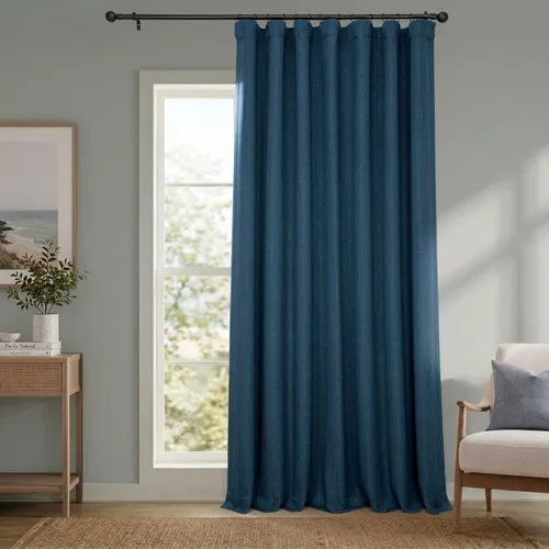 Vista 77 de HPD Half Price Drapes - Cortinas de lino sintético para sala de estar (2 paneles) - 100 pulgadas de ancho x 84 pulgadas de largo - Cortinas