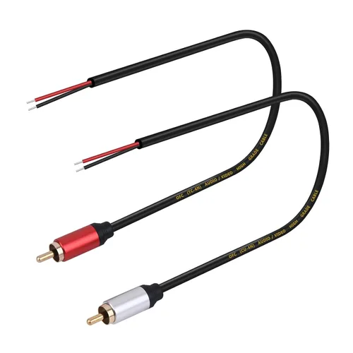 Vista 7 de HIEbee Cable de altavoz de 1 pie RCA macho conector adaptador a cable desnudo extremo abierto Pigtail Audio Video RCA Cable para amplificador