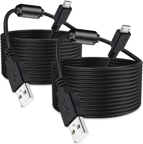 Vista 2 de 2 Pack 10FT PS4 Controller Charger Charging Cable with Magnetic Ring Compatible with Playstation 4/ DualShock 4/ PS4 Slim/Pro Wireless Controllers