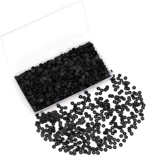 Vista 2 de 2000 piezas de cuentas de arcilla blanca cuentas espaciadoras de arcilla polimérica cuentas planas cuentas redondas de vinilo Heishi de 6 mm