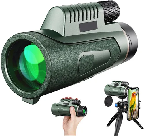 Vista 9 de Monocular Telescope for Smartphone,12X50 Hd Monoculars for Adults High Powered with Tripod for Bird Watching Camping Hunting,A