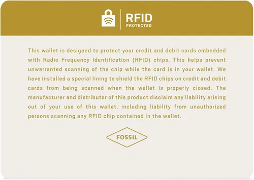 Vista 4 de Fossil Cartera de cuero para pasaporte con bloqueo RFID para hombre