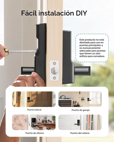 Vista 5 de eufy Security Smart Lock C33, cerradura de puerta con teclado con asa