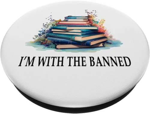 Vista 2 de Estoy con los libros prohibidos que leo libros prohibidos Amantes PopSockets PopGrip intercambiables