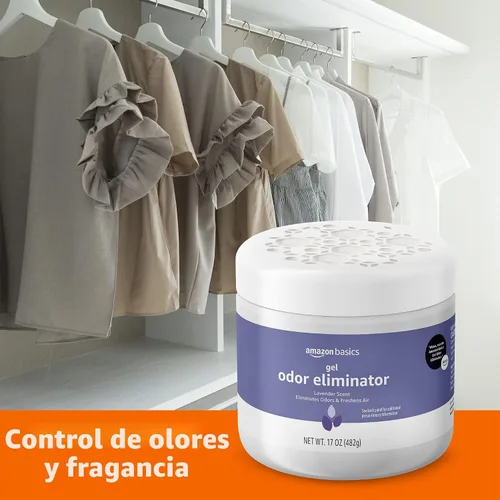 Vista 4 de Amazon Basics Gel Eliminador de Olor, Carbón Activado, Lavanda, 17 Onzas, Paquete de 1