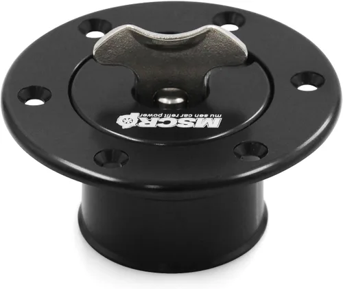 Vista 5 de Billet Tapa de tanque de sobretensión de combustible de aluminio de 1.398 in con 6 agujeros sin ventilación (negro)