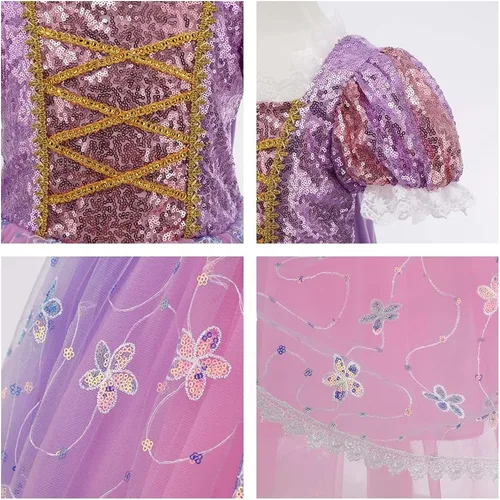 Vista 33 de Vestido de cumpleaños de princesa Sofía para niñas, disfraz de Halloween, concurso de Navidad, fiesta de noche, baile