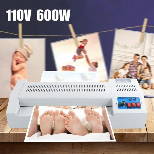Vista 2 de Máquina laminadora de 13 pulgadas, laminadora térmica de 176.0-356.0 °F con 4 rodillos, máquina laminadora A3 y A4 para el hogar, oficina, escuela