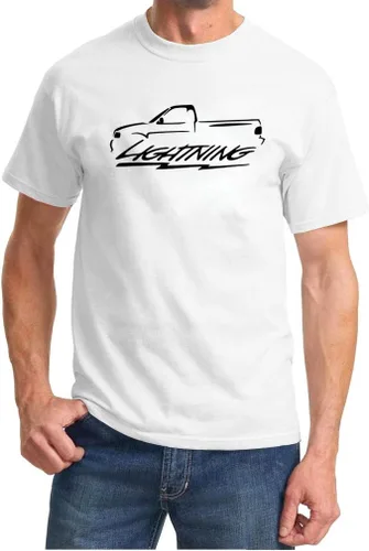 Vista 11 de 1999-04 Ford SVT Lightning F150 Truck Classic Outline Design Camiseta Negro
