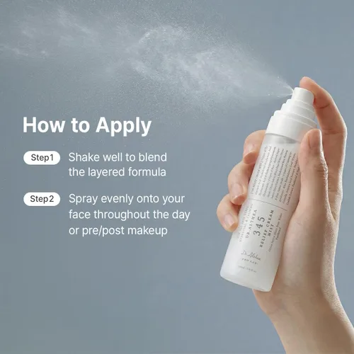 Vista 6 de Dr.Althea 345 Relief Cream Mist Bruma facial hidratante con extracto de arroz Cuidado calmante para pieles sensibles Cuidado de la piel vegano