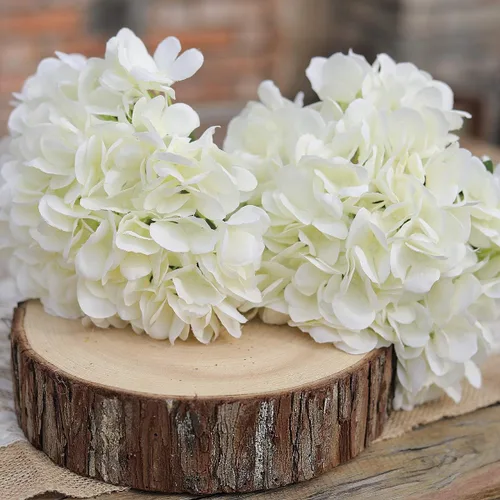 Vista 6 de PARTY JOY 12PCS Ramo de Flores de Seda de Hortensia Artificial de 15.4 Pulgadas, Tallos de Hortensias Artificiales para Centros de Mesa de Boda