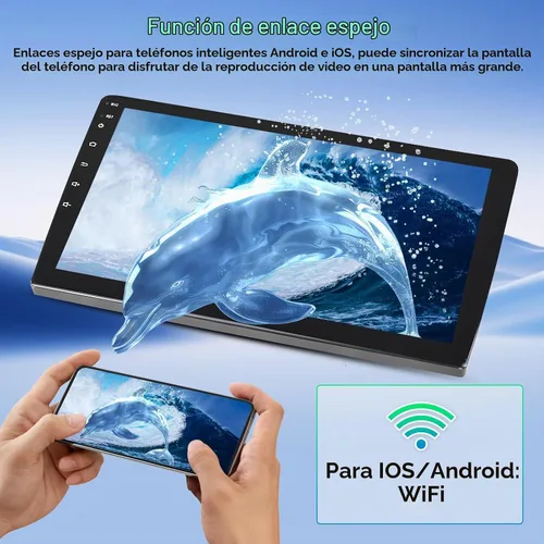 Vista 4 de Radio estéreo de coche para Toyota Highlander 2009 2010 2011 2012 2013 2014 con Carplay inalámbrico Android Auto, 4+64G 10.1 pulgadas HD IPS