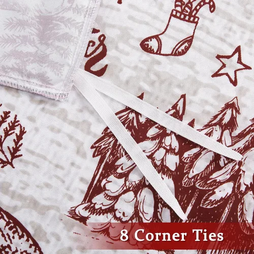 Vista 6 de CAROMIO Funda de Edredón de Navidad Tamaño Twin, Juego de Ropa de Cama de 2 Piezas con Funda de Edredón Estampada de Navidad (Twin, 68"x90")