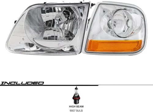 Vista 3 de EPIC LIGHTING Faros halógenos tipo OE compatibles con FOR.D 01-03 F-150 97-99 F-250 LIGHTNING