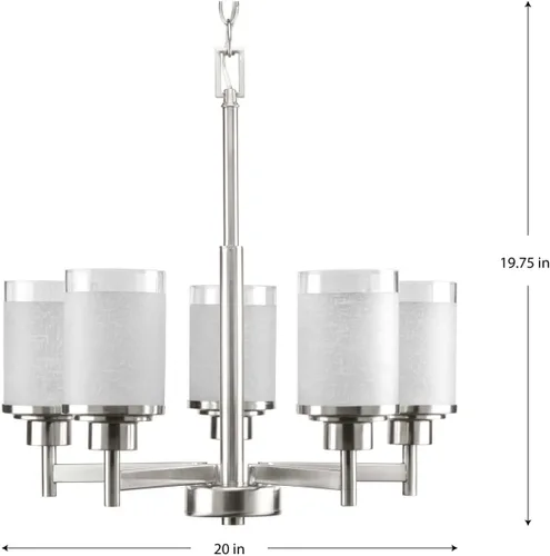 Vista 17 de Progress Lighting P4459 Alexa Candelabro de 5 luces, con pantalla de lino, de 20 pulgadas de alto., P4459-09, 100.00watts, 120.00 volts