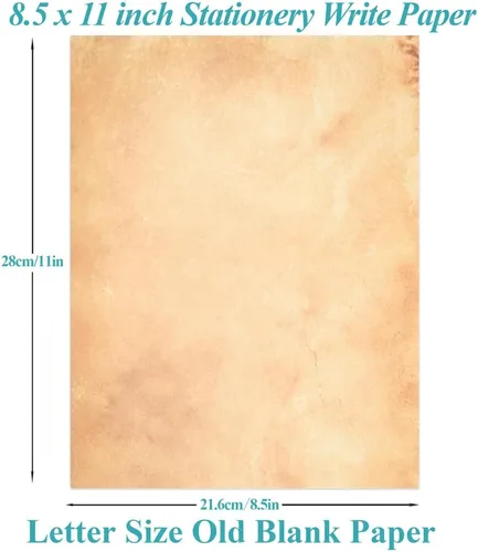 Vista 4 de Papel de escritura de papelería – 140 hojas / 280 páginas impresión de diseño antiguo vintage, papel de hojas sueltas de cartas, papel de repuesto