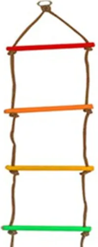Vista 9 de Escalera de cuerda de escalada, escalera de cuerda de escalada para niños, resistente a la tracción, tejido multicapa, suave y colorido, accesorios
