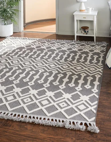 Vista 15 de Unique Loom Arlo Collection Alfombra de área - Lenny (rectangular 2' 0" x 3' 0", carbón/marfil)