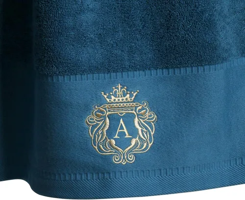 Vista 4 de Juego de toallas de baño de lujo súper suaves y altamente absorbentes de 100% algodón premium para regalos (Azul-A)