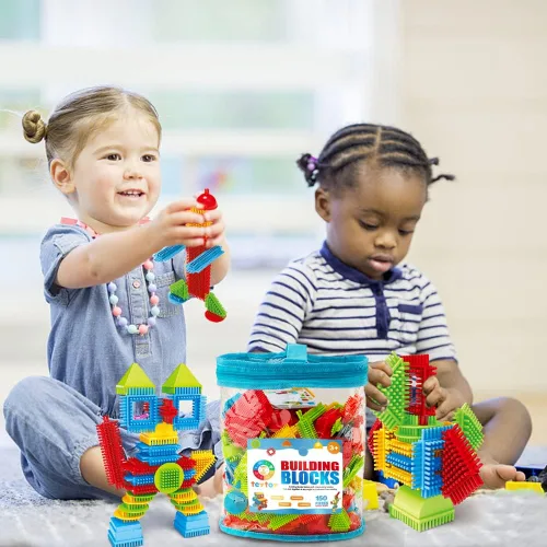 Vista 2 de Juguetes de construcción para bebés, 150pcs forma de cerda 3D bloques