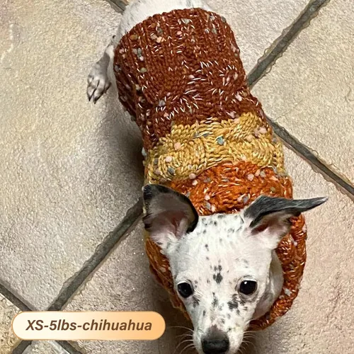 Vista 3 de KYEESE Suéteres para perros pequeños, suéter para mascotas con bloques de color macho, suéter para mascotas con hilo mullido, suéter de punto