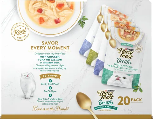 Vista 8 de Purina Fancy Feast Broths Adulto Wet - complemento de comida para gato, paquete variado