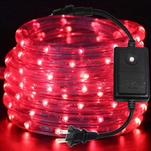 Vista 15 de Cuerda de luces LED, tira de luces LED de 1/2 pulgada, 50 pies/49.2 ft CA 110-130 V resistente al agua con 8 modos de parpadeo/desvanecimiento