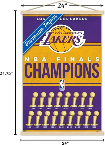 Vista 7 de Trends International NBA Los Angeles Lakers - Póster de pared de Champions 23, 22.37 x 34.00 pulgadas, paquete de impresión premium y colgador