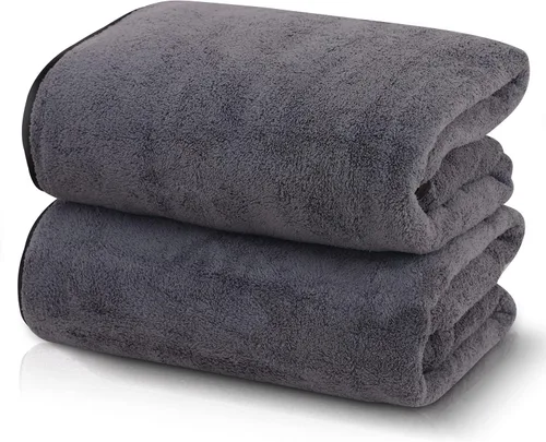 Vista 44 de TENSTARS Toallas de baño de seda con dobladillo para liquidación de baño - 27 x 55 pulgadas - Ligeras, delgadas, de secado rápido - Toalla