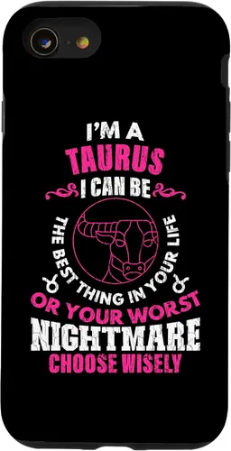 Vista 18 de Funda gráfica para iPhone 13 Pro Max con signo zodiacal divertido soy un tauro
