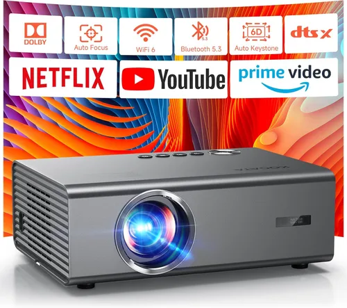 Vista 11 de Proyector 4K con WiFi y Bluetooth, VIDAA Proyector inteligente con más de 1200 aplicaciones/Live&Official AirPlay Kogata 2000 ANSI Auto Focus 6D