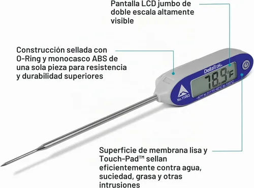 Vista 3 de DeltaTrakessentials 11063 FlashCheck Jumbo Display Auto-Cal Termómetro de Sonda de Aguja