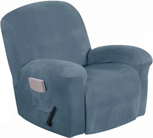 Vista 35 de Aedlcal Fundas para sofá reclinable, 10 piezas, fundas de sofá reclinable de felpa de terciopelo con consola central, con bolsillo lateral