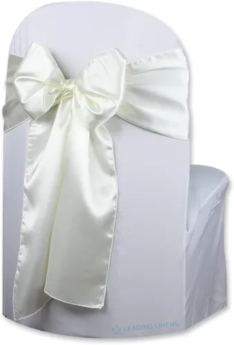 Vista 24 de Funda de satén para silla con lazo – Elegantes fajas para bodas, banquetes, recepciones, eventos especiales, restaurantes y fiestas – 28 opciones