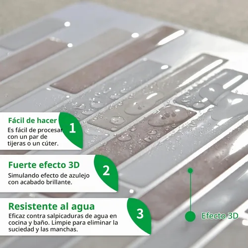 Vista 6 de LONGKING Protector contra salpicaduras de mármol despegable y adhesivo de 10 hojas para cocina, protector contra salpicaduras de azulejos