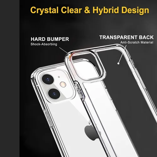 Vista 3 de Amazon Basics Funda protectora a prueba de golpes para iPhone 12 mini, transparente