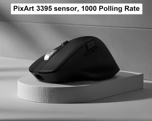 Vista 13 de Keychron M6 All Silent Wireless Gaming Optical Mouse, Tri-Mode 2.4 GHz/Bluetooth 5.3/Wired, PixArt 3395 Sensor, 26000 DPI, Ergonomic Lightweight