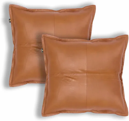 Vista 24 de Funda de almohada de cuero de cordero 100% cuero de cordero – Funda de cojín para sofá – Fundas decorativas para sala de estar y dormitorio, cuero