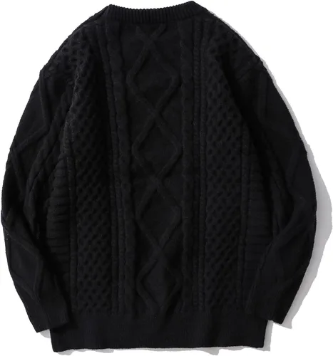 Vista 18 de Aelfric Eden Oversized Knit Sweater Solid Vintage Pullover Unisex Woven Crewneck Knitted Tops