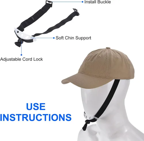 Vista 6 de uxcell 2 piezas de inserción de gorra de béisbol, de ABS, gorra de seguridad ligera con correa ajustable para protección de la cabeza