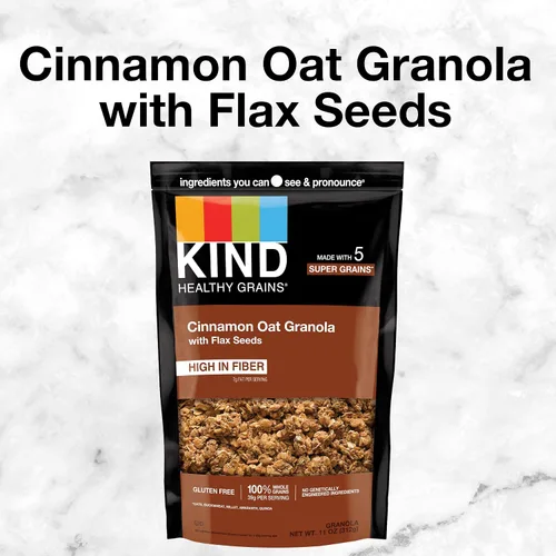Vista 3 de Kind - Clusters de granos Saludables; crema de cacahuate; granola de granos integrales.