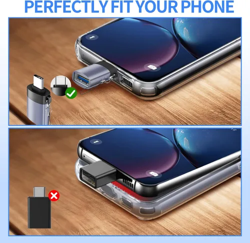 Vista 4 de Adaptador USB a USB C, USB C macho a USB 3.0 hembra, Paquete de 2, convertidor de cargador C hembra a A macho compatible con Apple Watch Ultra 8 9
