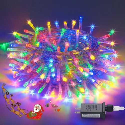 Vista 21 de JMEXSUSS 200 luces LED de Pascua al aire libre e interior para decoraciones, 66 pies conectables pastel luces de Pascua cadena de alambre